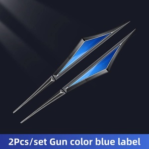 Lot <span class=keywords><strong>de</strong></span> 2 autocollants décoratifs <span class=keywords><strong>de</strong></span> <span class=keywords><strong>luxe</strong></span> chromés et imperméables pour <span class=keywords><strong>ailes</strong></span> latérales <span class=keywords><strong>de</strong></span> <span class=keywords><strong>voiture</strong></span>, motif lame - Product Image 2