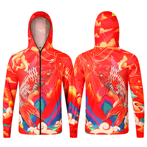 Logo personnalisé polyester tissu léger séchage rapide chemises de pêche à manches longues protection UV sweats à capuche de pêche pour hommes - Product Image 3