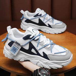 Nouvelles Chaussures de Sport Respirantes à Lacets pour Hommes, Tige en Maille, Amortissantes, Tendance Mode Printemps, Style Papa Rehaussant la Taille - Product Image 4