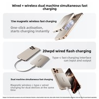 Batterie externe magnétique ultra-mince sans fil avec chargeur basse température 20W portable pour voyage en avion 5000mAh