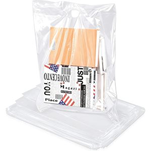 Sacs de courses en plastique transparent 20x24 pouces, épaisseur 2 mils, avec poignées, pour usage commercial en gros - Product Image 1