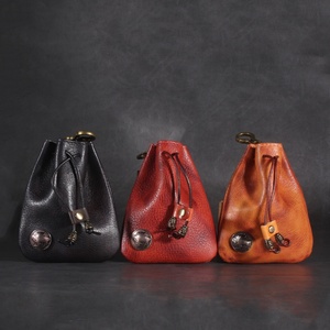 Genuine Leather Small Jewelry Gift Bag Coin <b>Pouch</b> with Elegant Style - Product Image 6