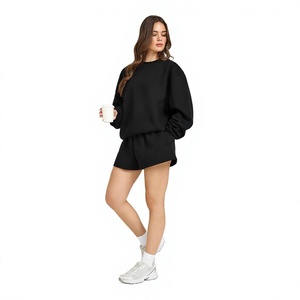 Conjunto Deportivo de Shorts y Camiseta Cuello Redondo para Mujer, con Logotipo Personalizado, Dos Piezas, para Gimnasio, Fitness, Running, Entrenamiento, Ropa Deportiva Informal de Verano - Product Image 2