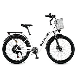 Vélo Électrique Urbain 26 Pouces pour Commuter, Moteur Arrière, Assistance au Pédalage, Panier Avant, Porte-Bagages Arrière, Garde-Boue pour Usage Quotidien - Product Image 2