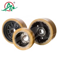 Roue personnalisable OEM avec roulement en polyuréthane à noyau en fonte et roulements recouverts de caoutchouc plastique