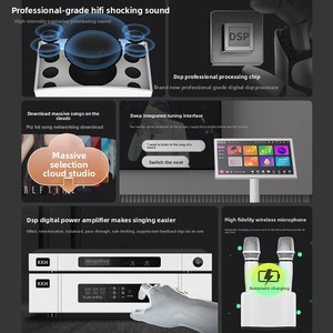 Chenisok V62 profesyonel ses ev Karaoke Jukebox <span class=keywords><strong>Set</strong></span> dinamik oyun mikrofon & ev KTV için tam <span class=keywords><strong>Set</strong></span> amplifikatör hoparlörler - Product Image 2