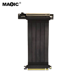 15cm 20cm 풀 스피드 4.0 PCIE X16 구리 차폐 연장 케이블 <span class=keywords><strong>GPU</strong></span> 그래픽 카드 확장 라이저 플렉시블 케이블 재고 있음 - Product Image 1