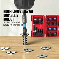 45 embouts de tournevis magnétiques de qualité industrielle OEM DIY pour visseuse à chocs, en acier S2, tête hexagonale, finition oxyde noir, marque LXD 1
