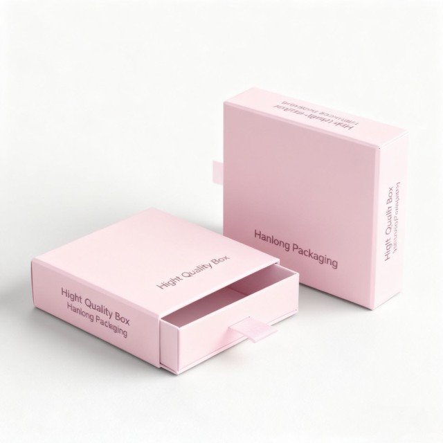 Luxury Cardboard Packaging Box Custom logo Recyclable Necklace Drawer Paper Boxes Eco Friendly pink Hot Silver logo Gift Box