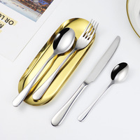 Ensemble de couverts classiques en acier inoxydable 304 avec logo personnalisé - Cadeau d'affaires de luxe en gros