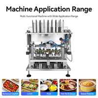 Machine de scellage pneumatique semi-automatique 8 plateaux haute productivité pour l'emballage de durian, aliments cuits et cartons en plastique - Offre Spéciale