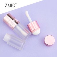 2-in-1 Klare Mattierte Lipgloss-Flasche mit Schwamm und Pinsel Roségold Schraubverschluss Concealer-Flasche Flüssiges Rouge Foundation-Behälter