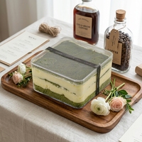Boîte à gâteau de boulangerie avec fenêtre transparente de qualité alimentaire, conteneur carré pour mousse et dessert, emballage à emporter en gros