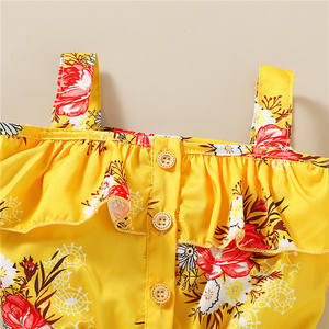 Conjuntos Cortos Florales Estampados al por Mayor para Niñas, Mono con Hombros Descubiertos y Pantalones Cortos, Conjuntos de Ropa Infantil, Ropa de Verano para Niños de 1 a 4 Años - Product Image 6