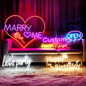 Custom Neon Letter Outdoor Indoor <b>Led</b> Illuminated Sign Personalized Luminous Neon Sign for Wedding Birthday Party - Product Image 1