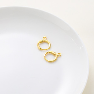 Clips d'oreilles plaqués or 14 carats, boucles d'oreilles créoles, apprêts de bijoux DIY, boucle française, accessoires pour boucles d'oreilles géométriques simples et rondes - Product Image 3