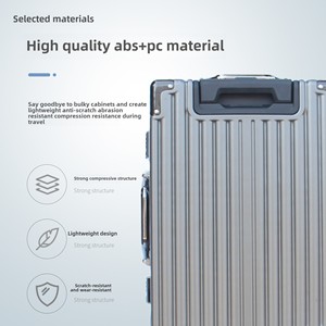 Unisex Luxury Large Capacity ABS+PC Aluminum Frame 20 Inch Fashionable Business Carry-On Spinner <b>Suitcase</b> with Combination Lock - Product Image 3