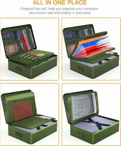 OEM Waterproof Fireproof Silica Gel <b>Document</b> Organizer Handle Portable File Bag Important <b>Documents</b> Filing <b>Storage</b> <b>Box</b> 7 - Product Image 3
