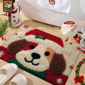 Tapis de porte à thème de Noël, tapis épais antidérapant pour l'entrée de la maison, tapis de porte pour essuyer la saleté, décoration festive pour la maison - Product Image 5