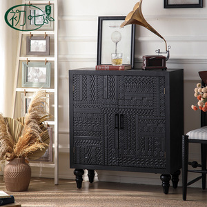American Country Style Solid Wood Carved <b>Sideboard</b> A3035 Handmade Multifunctional <b>Storage</b> Entryway Cabinet - Product Image 3