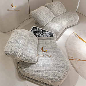 Canapé inclinable moderne, ensemble modulaire en tissu, mobilier de salon de luxe, sectionnel incurvé d'angle - Product Image 3