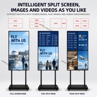 Écran d'affichage numérique LCD extérieur sur pied de 55 pouces, 2K/4K, 1000-3000 nits, haute luminosité, affichage publicitaire mobile