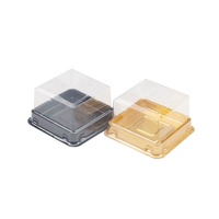 Boîte à gâteau en plastique PET jetable de qualité alimentaire personnalisée, boîte à dessert transparente pour boulangerie avec couvercle, impression par transfert thermique