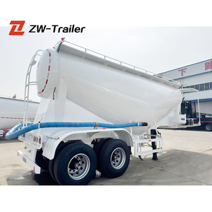 ZW Grupo 2 Ejes Forma de V Polvo Seco Silo Transporte Cemento Bulker Semi Camión Remolque - Product Image 1