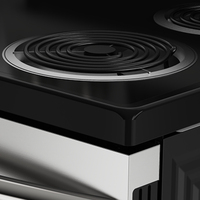 Cuisinière électrique en acier inoxydable avec four de 5 pieds cubes, 4 brûleurs, plaque de cuisson à serpentin, modèle autoportant pour cuisine domestique