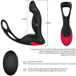 Hochwertige vibrierende Vagina Anal Butt Plug mit <span class=keywords><strong>2</strong></span> Penis Ring 9-Gang Motor Vibrator China Prostata-<span class=keywords><strong>Massage</strong></span> gerät zu verkaufen - Product Image 6