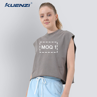 Débardeur surdimensionné personnalisé Kuenzi avec logo, manches courtes, 87% coton, 13% polyester, 340GSM, poids lourd, pour femmes