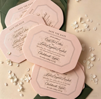 Invitations de mariage personnalisées en relief avec choix d'impression numérique, logo personnalisé, options d'impression sur carton ondulé
