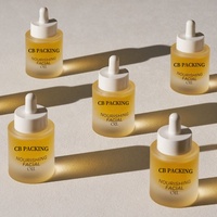 Flacon compte-gouttes en verre de luxe vide personnalisé de 30ml cylindre givré emballage cosmétique flacon d'huile de sérum à épaulement plat