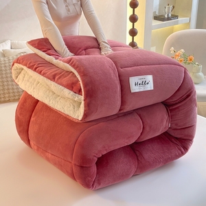 Giá Tốt Nhất Sang Trọng Mô Hình Polyester Comforter Ấm Mềm Mùa Đông Dày Giường Chăn Chăn Chăn - Product Image 3