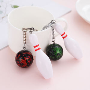 Llaveros Creativos de Plástico en Rojo, Azul y Verde, con Luz 3D, Mini Llaveros Simulados de Bolos, Regalo, Recuerdo de Juegos Deportivos - Product Image 2