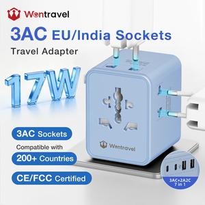 อะแดปเตอร์แปลงไฟสำหรับเดินทางต่างประเทศ Wontravel Custom Logo 17W 3AC ช่องเสียบปลั๊กไฟแบบสากล - Product Image 1