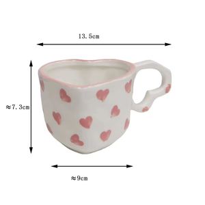 Factory Custom Personalized Cute Heart-Shaped Porcelain <b>Ceramic</b> <b>Mug</b> with Heart Handle Dishwasher & Microwave Safe for Presents - Product Image 5
