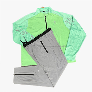 ชุดกีฬาพิมพ์ลายแขนยาวสำหรับฤดูใบไม้ร่วงและฤดูหนาว แบบซิปครึ่งตัว แห้งเร็ว ระบายอากาศได้ดี เหมาะสำหรับออกกำลังกายกลางแจ้ง วิ่ง และฟิตเนส ชุดเซ็ตสำหรับทุกเพศ - Product Image 1