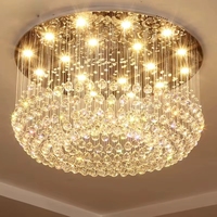 Lustre en cristal K9 de luxe en acier, LED, moderne et contemporain, pour mariage et salon, vente en gros