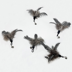 Juguete para gatos de plumas de perla natural al por mayor de fábrica, cabezal de repuesto de plumas, plumas simuladas con puntos, juguetes para gatos hechos a mano. - Product Image 2