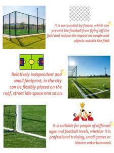 Terrain de football en acier durable et écologique MCG, cage de football intérieure/extérieure, mini terrain de soccer, filet de sécurité, gazon artificiel - Product Image 5