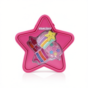 Set de Maquillaje Starlight para Niñas con 6 Sombras de Ojos, 4 Brillos Labiales, 3 Lápices Labiales, 1 Colorete, Estuche Rosa Estrella 26x26 cm - Product Image 2