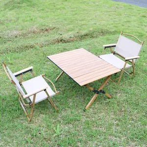2 People Small Wooden Camping Folding Picnic Table