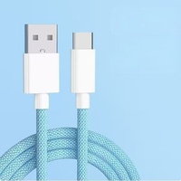 Cable de Datos de Nailon Trenzado de 3m con Conector Tipo-C, Carga Rápida PD de 20W 5A/6A, con Conductor de Cobre Puro para Teléfonos Móviles