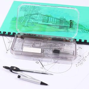 ตัวแทนจำหน่ายเครื่องเขียนในโรงเรียน Foska 8ชิ้นชุดเข็มทิศกล่องคณิตศาสตร์พร้อมดินสอวัดมุมและไม้บรรทัดจัดในกล่องพลาสติก - Product Image 6