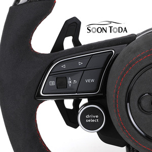 Volant en cuir personnalisé pour <span class=keywords><strong>Audi</strong></span> RS C7/C8 A3/A4/A5/A6/A7/A8/S3/S4/S5/B6/B8/Q3/Q5/Q7/Q8/B9/RS3/<span class=keywords><strong>RS4</strong></span>/RS5/RS7 avec palettes de changement de vitesse mécaniques - Product Image 2