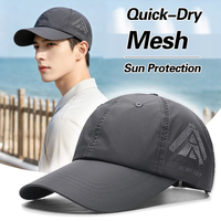 Gorra de Béisbol de Verano con Visera Curva, 6 Paneles, Poliéster, Unisex, Ajustable, Transpirable, Impermeable, Malla a Cuadros con Corte Láser, Deportiva, 3D