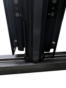 <span class=keywords><strong>Porte</strong></span> patio <span class=keywords><strong>coulissante</strong></span> à double battant en aluminium à rupture de pont thermique Penjoy, intérieur/extérieur moderne, double vitrage trempé, moustiquaire rétractable - Product Image 4