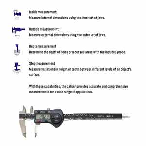 คาลิปเปอร์อิเล็กทรอนิกส์กันน้ำ IP54 ทำจากสแตนเลสแข็ง 150 มม. ความละเอียด 0.01 มม. ความแม่นยำ +/-0.01 มม. หน้าจอขนาดใหญ่สำหรับวิศวกร - Product Image 2