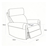 Fauteuil inclinable électrique ergonomique en cuir véritable robuste pour chambre d'enfant, salon, mobilité, assise motorisée, soins aux patients, rembourré pour la maison